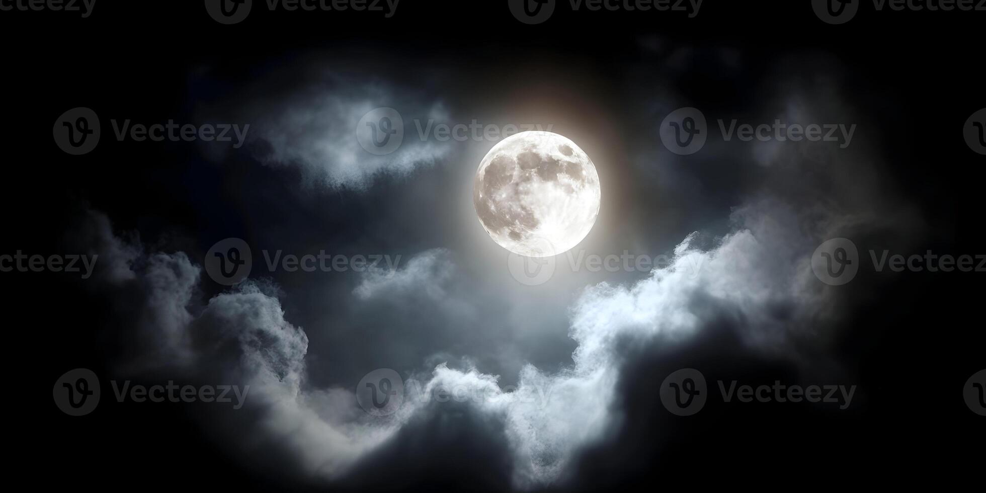 Full Moon Night Sky Cloudscape Dramatic photo