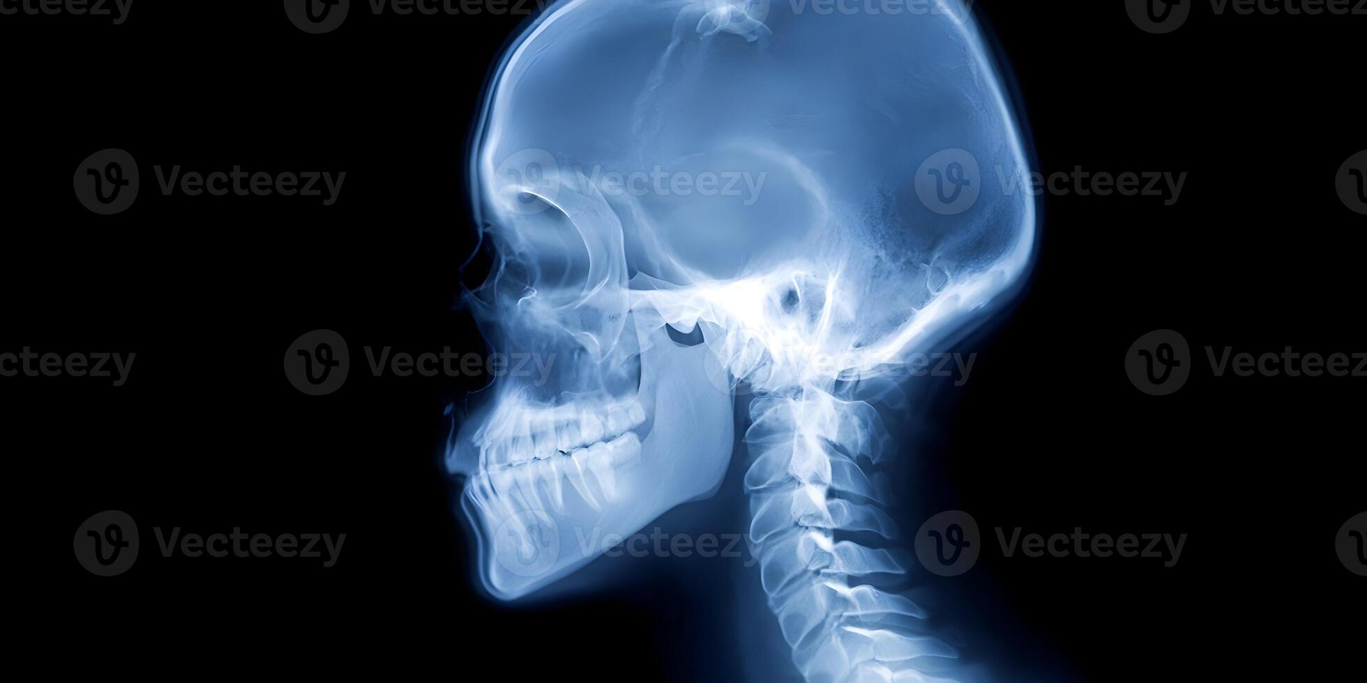 Human Skull XRay Side Profile Medical Image Anatomy photo