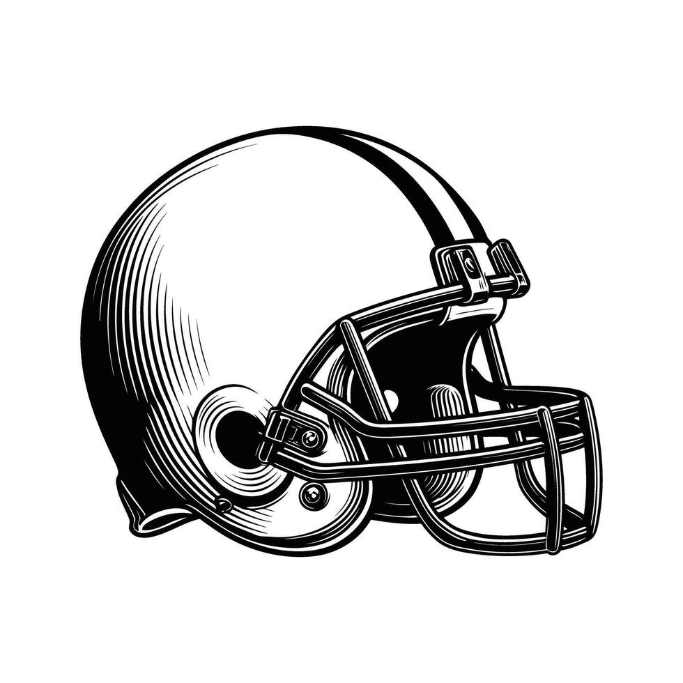 Drawing of an American Football Helmet Sport Equipment vector