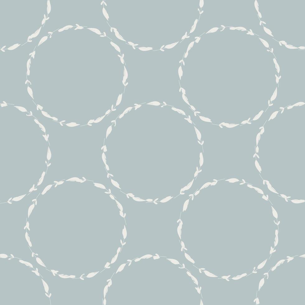 Seamless pattern with delicate floral wreaths vector