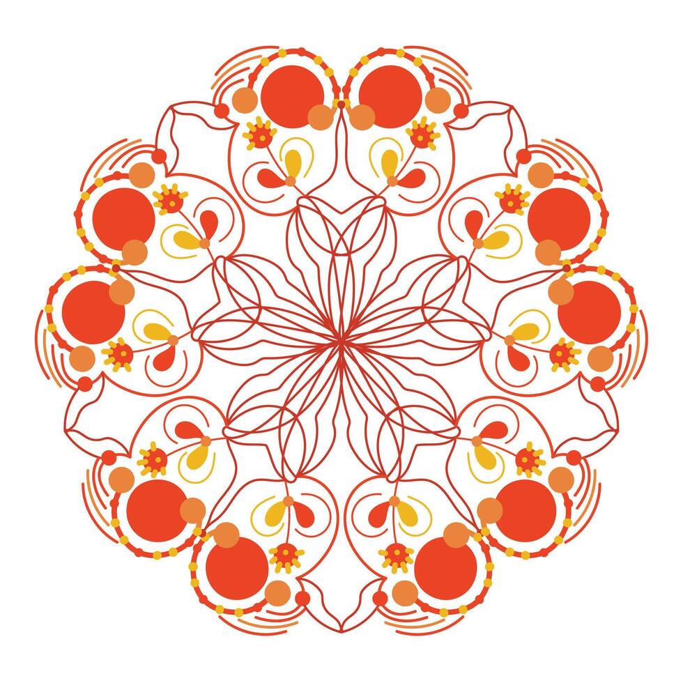 Abstract bright doodle mandala pattern. vector