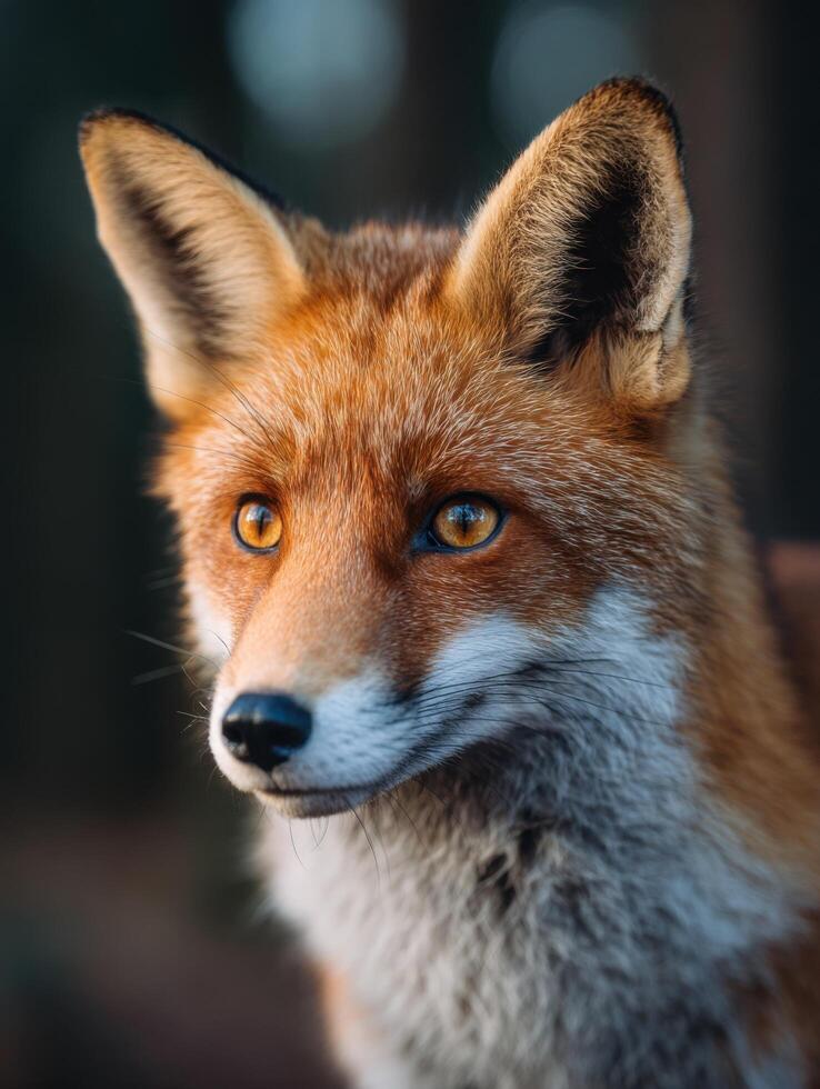 Alert Fox Observes Carefully From Its Woodland Forest Home photo
