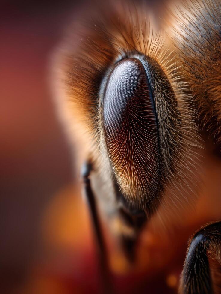 Amazing Honeybee Compound Eye With Many Facets Visible photo