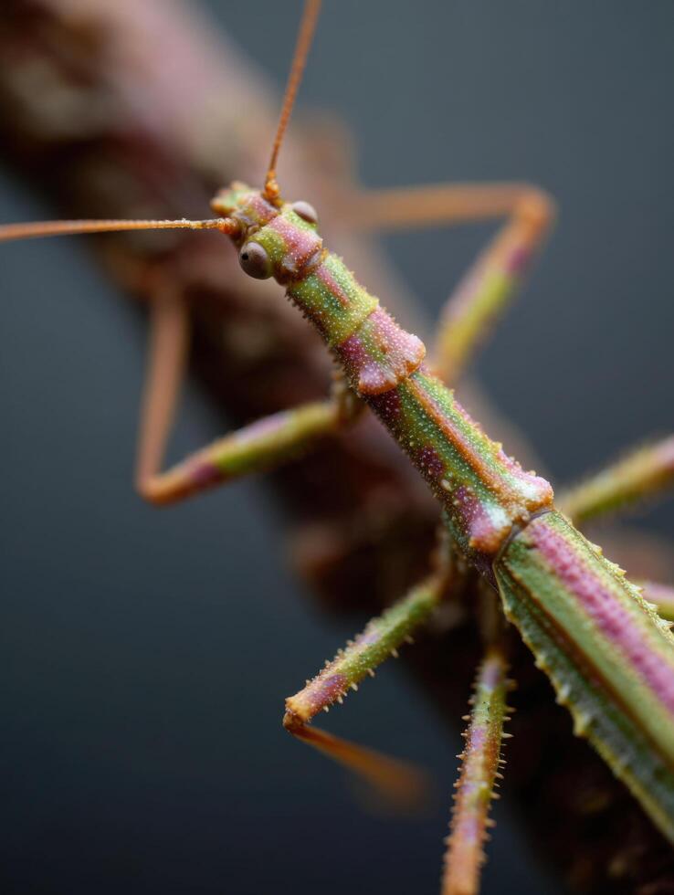 Camouflaged Walking Stick Mimics Dry Branch Flawlessly photo