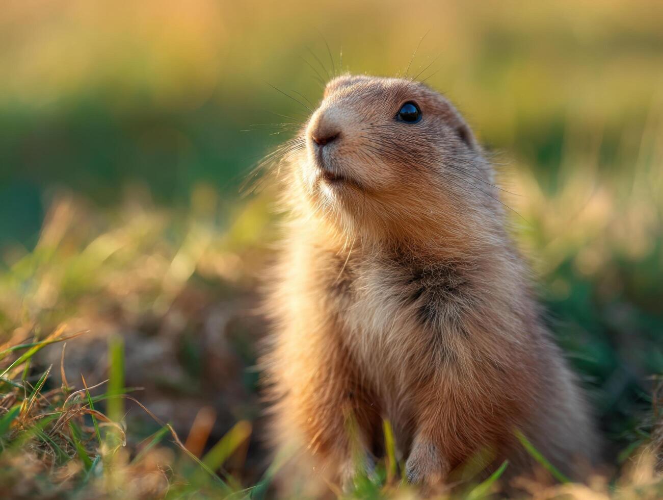 Cautious Marmot Peeks Out Observing The Area For Danger photo
