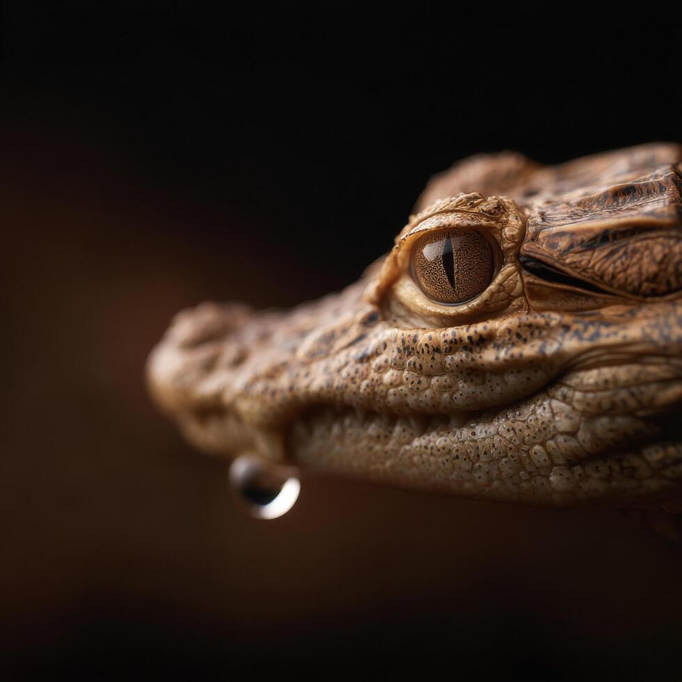 Little Alligator With Water On Its Coarse Protective Body photo
