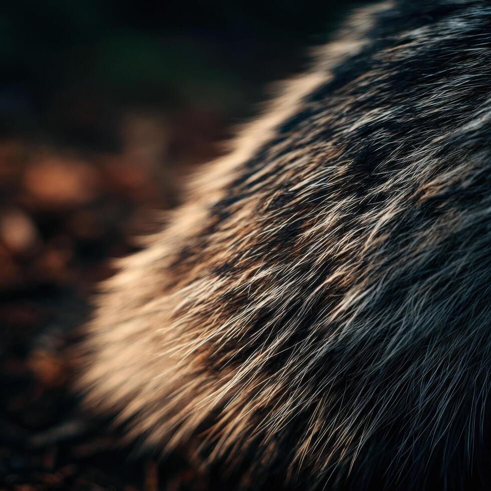 Natural Coarse Fur Of A Badger Marked With Bits Of Dirt photo