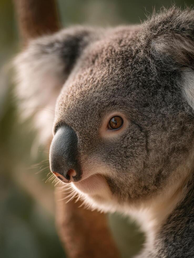 Relaxed Koala Captured In A Calm Moment Within Eucalyptus Tree photo