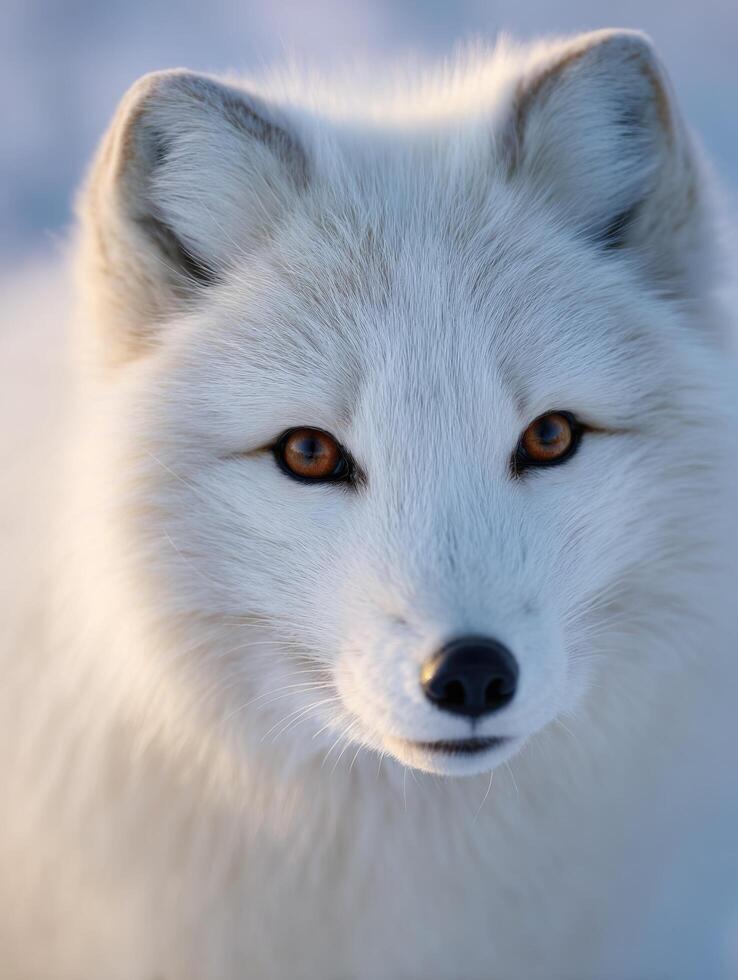 Smart Arctic Fox Surveys Its Frozen Domain With Sharp Eyes photo