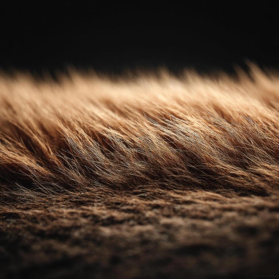 Texture of thick fur covering a large grizzly bear paw photo