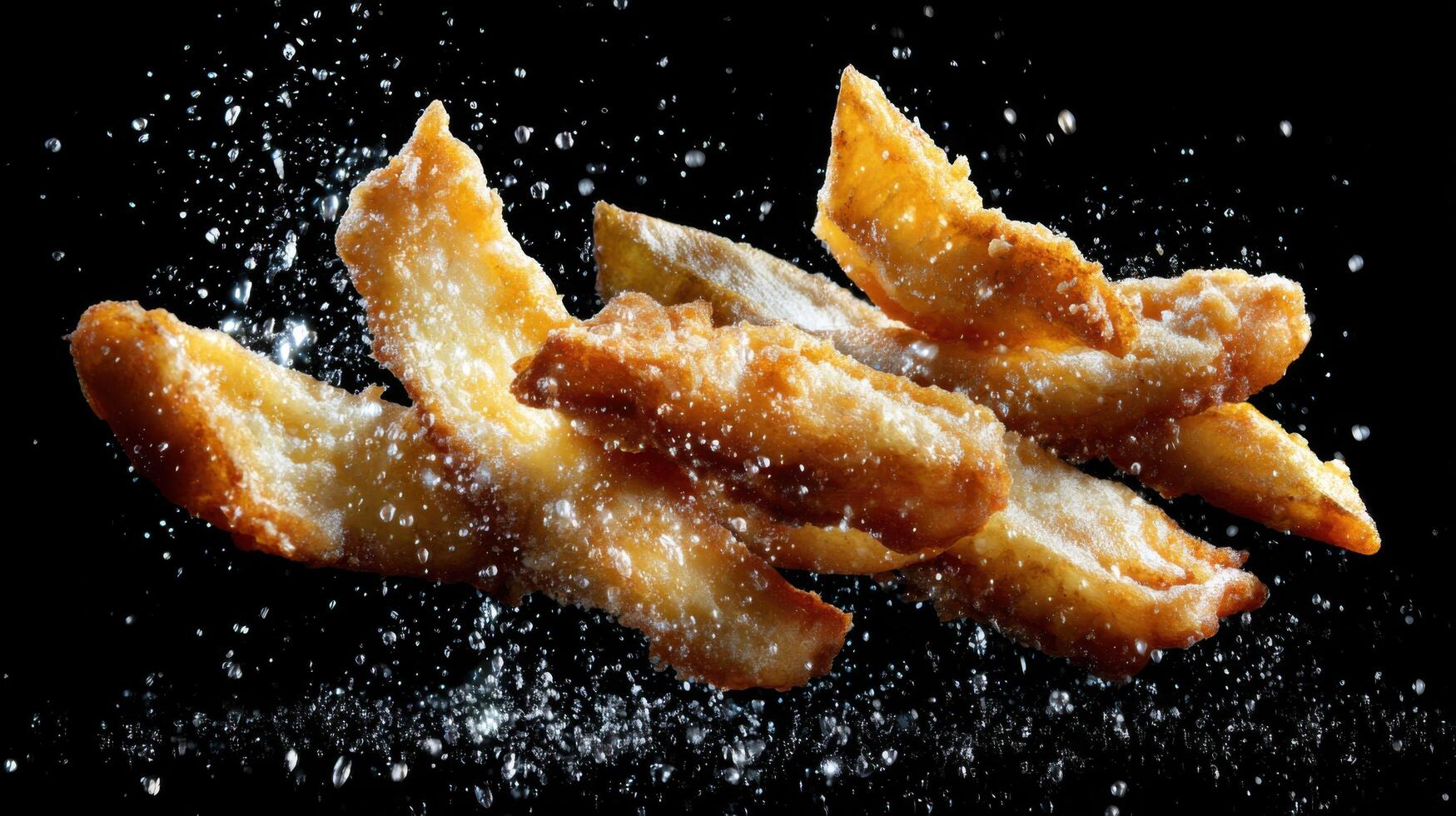 A Classic Cascade Of Crispy Falling Fish And Chips photo