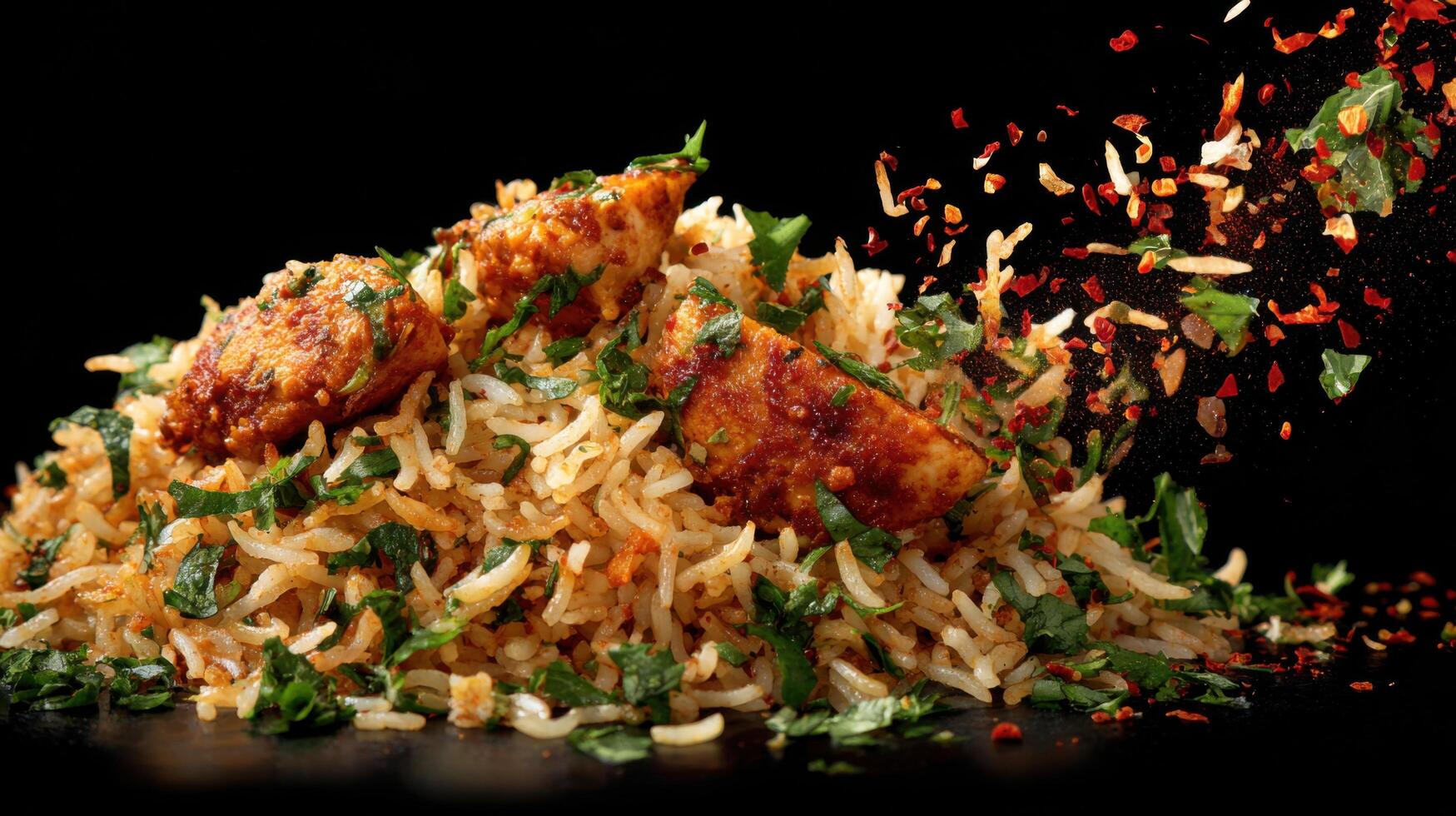 A Freefall Of Fragrant Biryani Elements photo