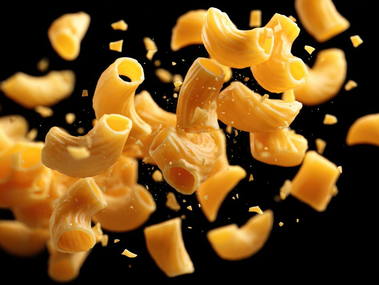 Macaroni And Cheese Flowing In A Cheesy Stream photo