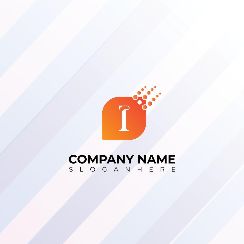 Digital Pixel I Letter Logo design, Sleek I logo Design for Tech and Branding vector