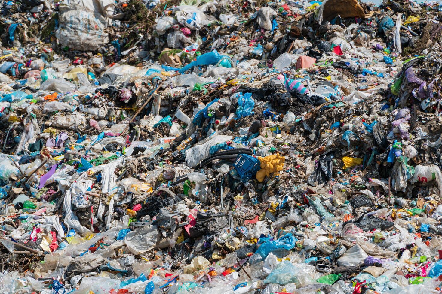 Huge landfill of garbage. City landfill photo