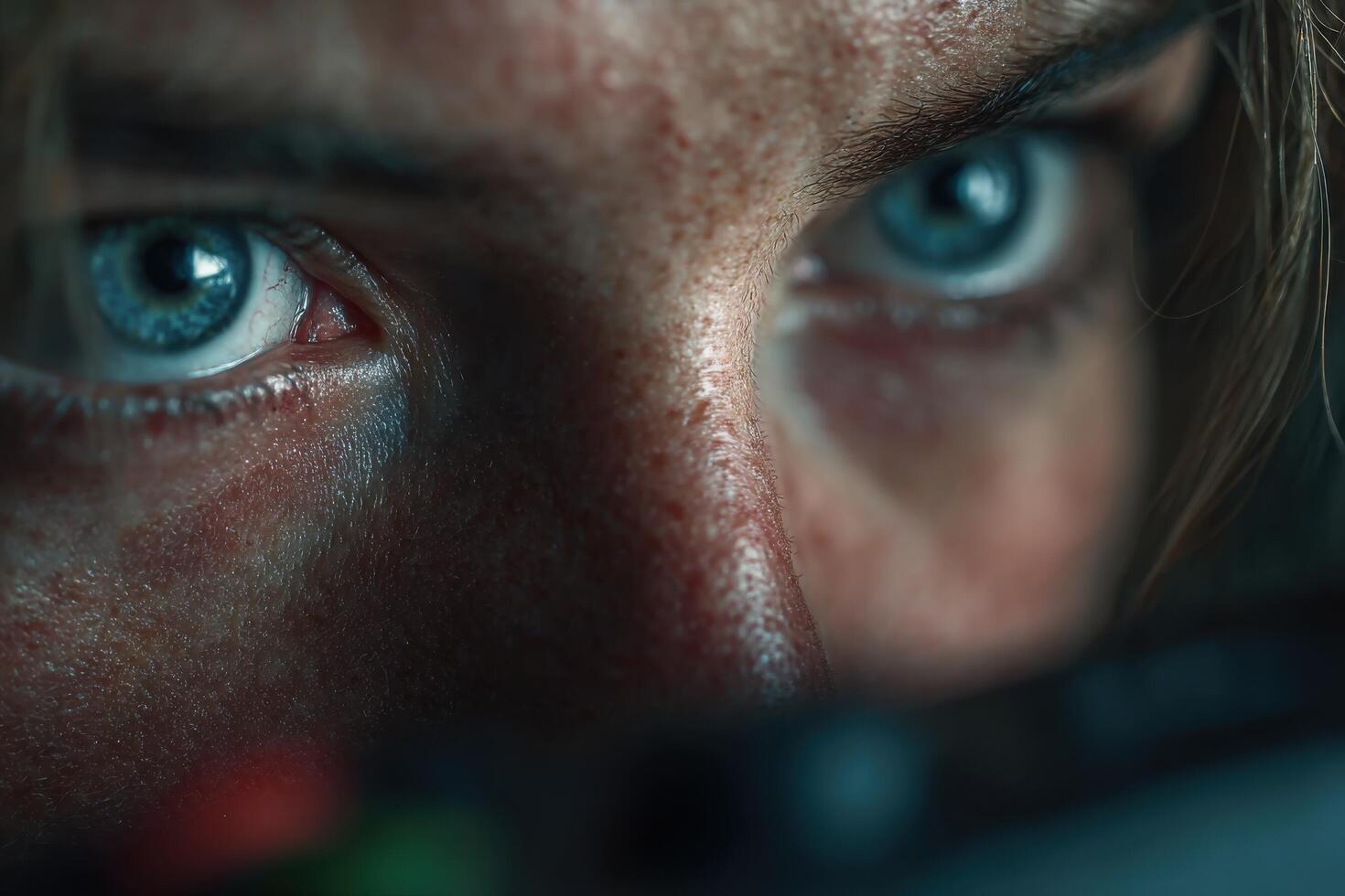 A close up of a woman's eyes photo