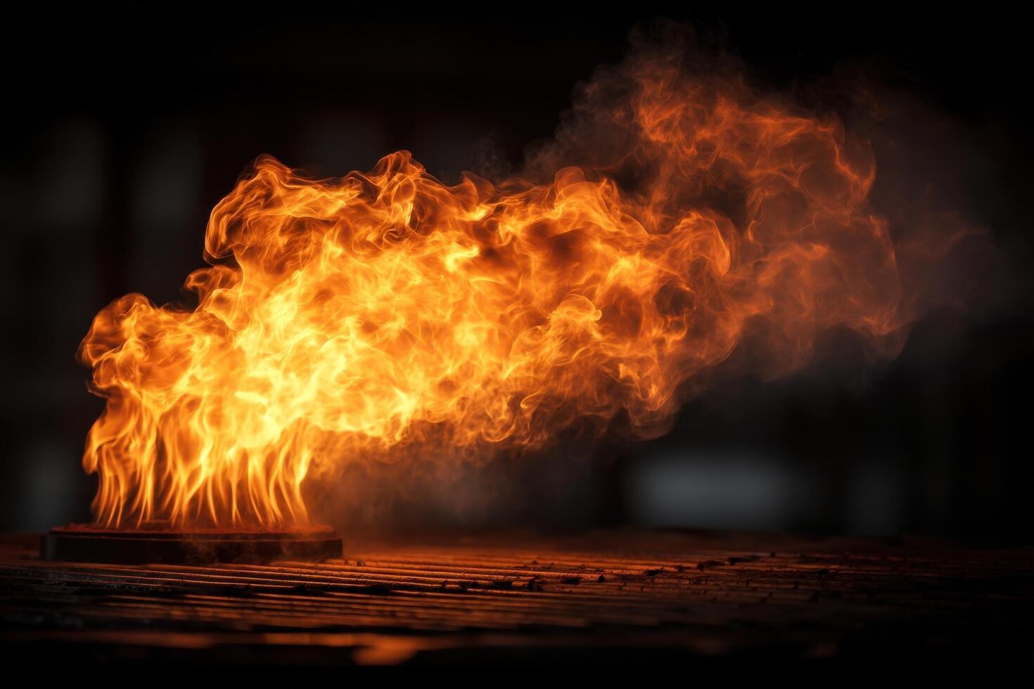 A fire is burning on a table photo