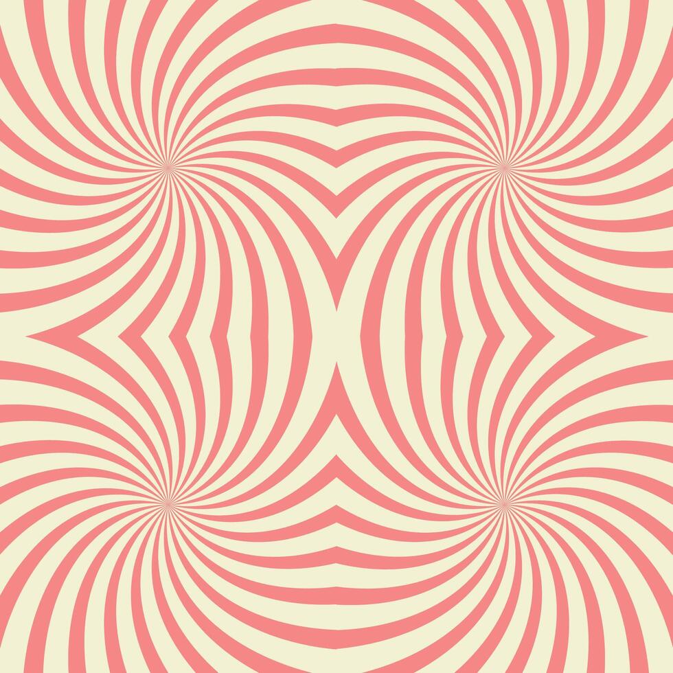 Psychedelic seamless pattern with twisted lines. Groovy background with pink spiral elements. Retro design. Abstract Distorted texture. flat illustration vector