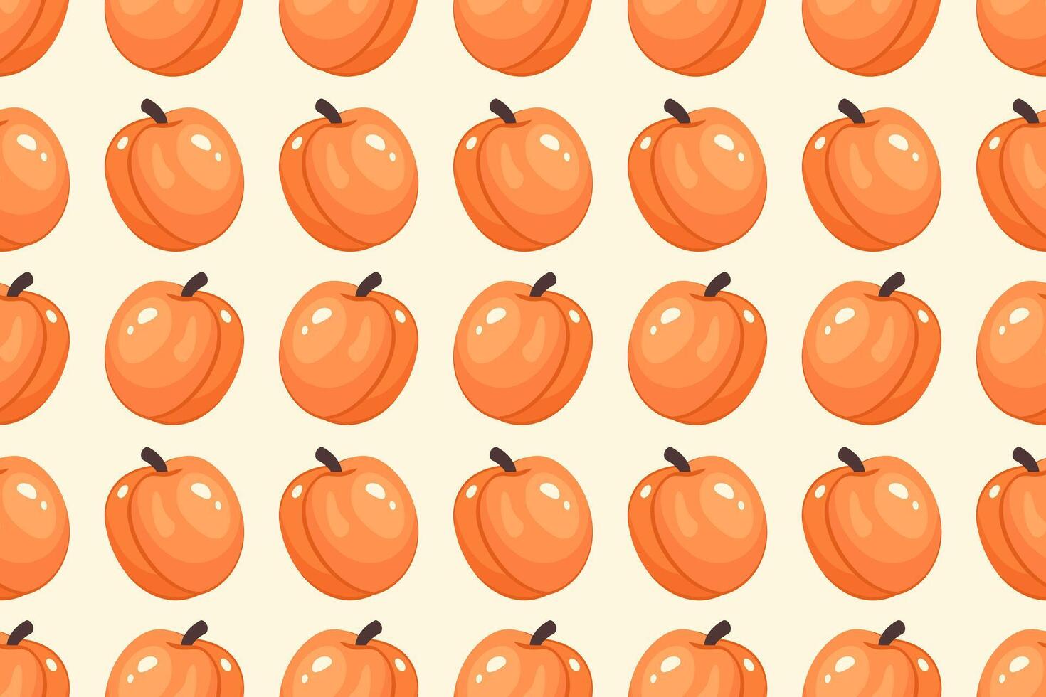 Fruit Seamless pattern. Apricot background. Fresh Ripe apricot. Repeatable texture with Whole juicy vitamin. illustration for print, for wallpaper, textile, print, packaging, backdrop vector
