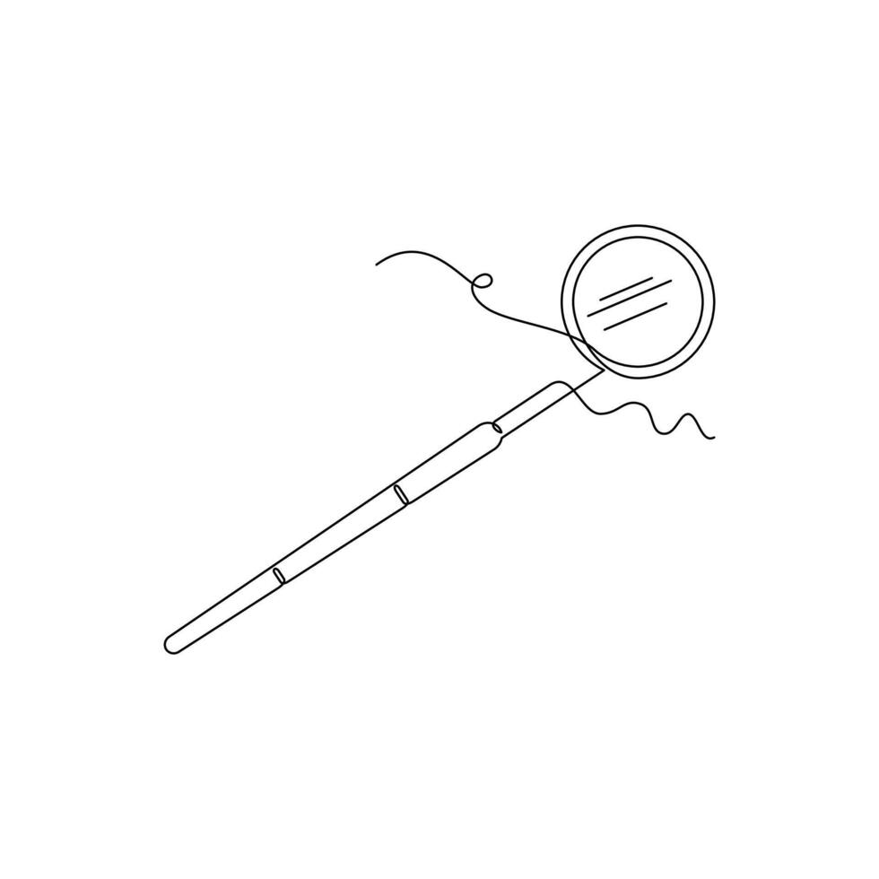one line art Mouth Mirror illustration. line art, one continuous line, simple, hand drawn and sketch style. for icons, symbols, signs or logos vector