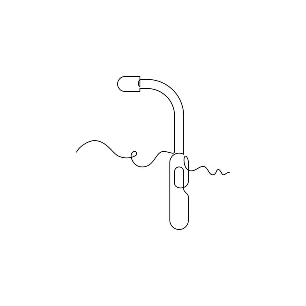one line art Dental Suction illustration. line art, one continuous line, simple, hand drawn and sketch style. for icons, symbols, signs or logos vector
