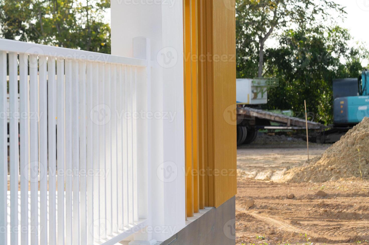Construction progress outdoor site photography urban setting close-up view modern architecture photo
