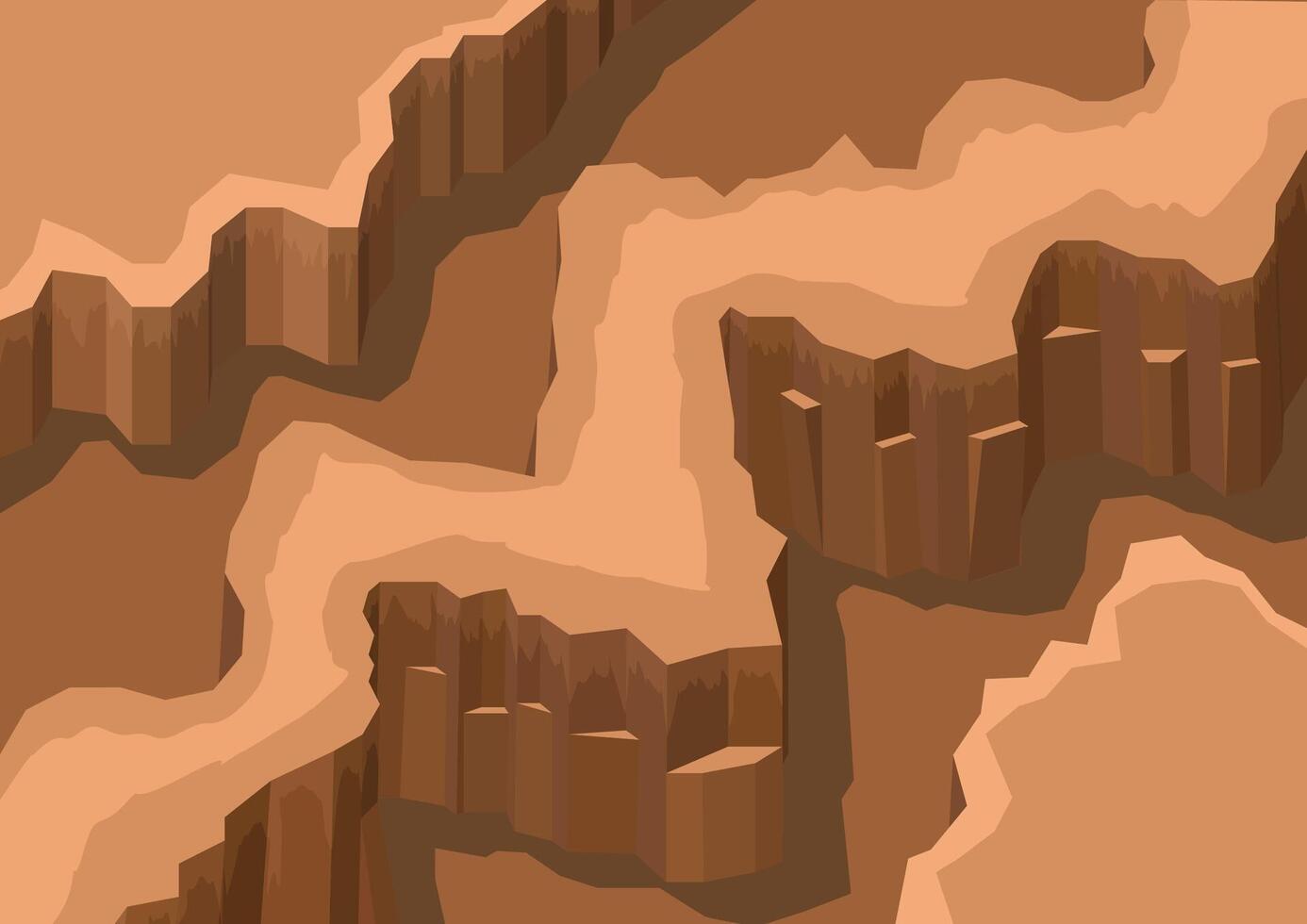 Isometric route on a rocky mountain vector