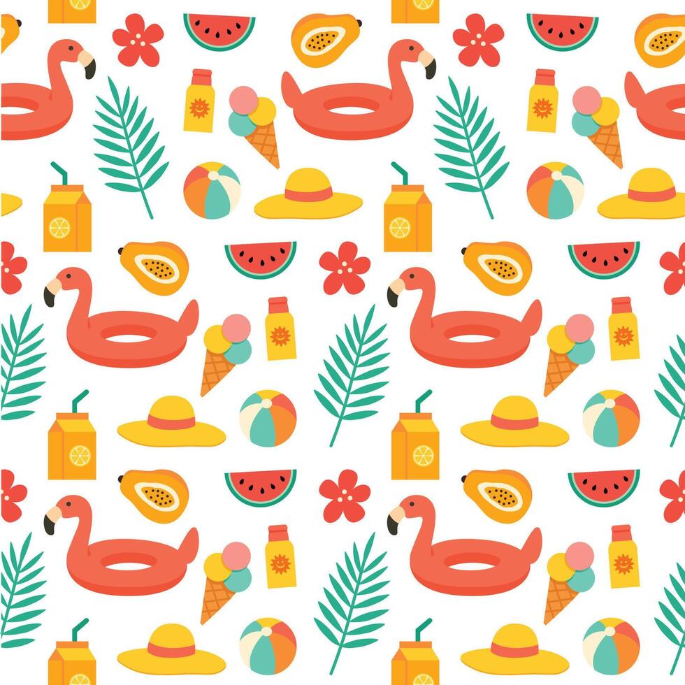 Summer Playful Seamless Pattern vector