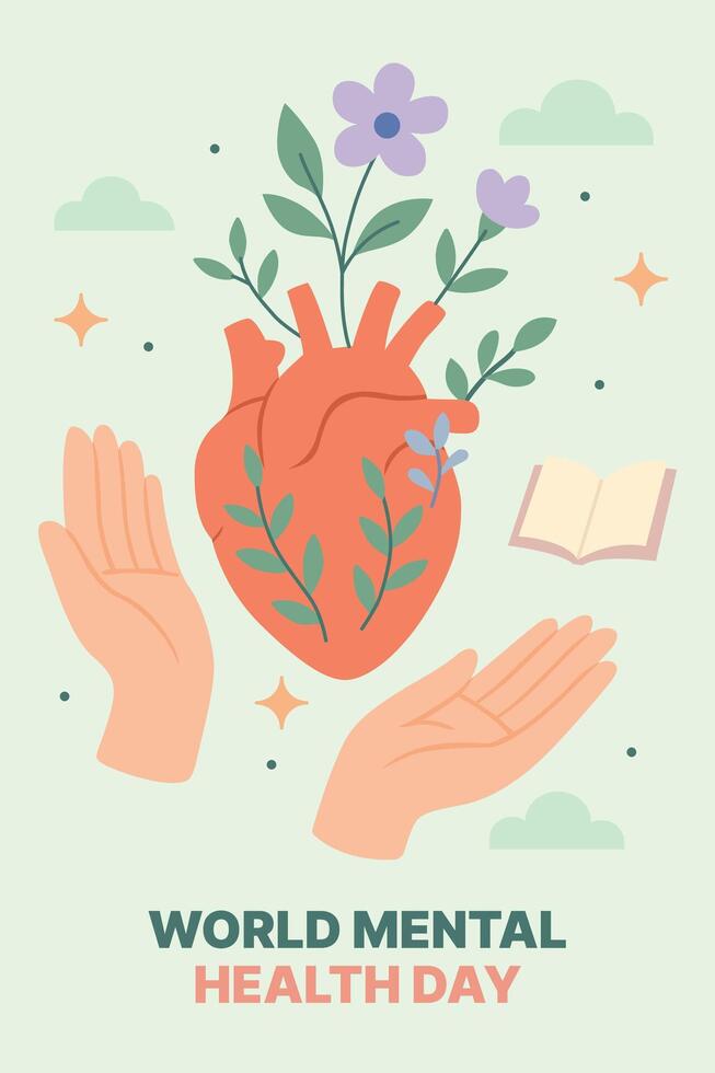 Mental Health Awareness Illustration Poster vector