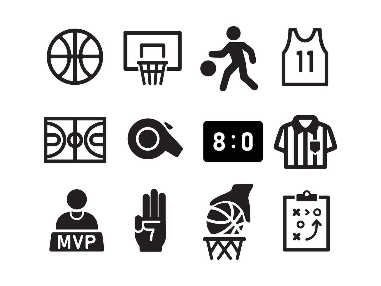 Basketball Icons Set vector