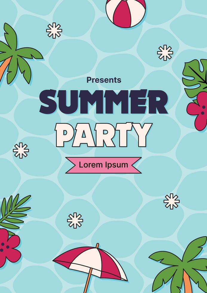 Summer Party Poster Template vector