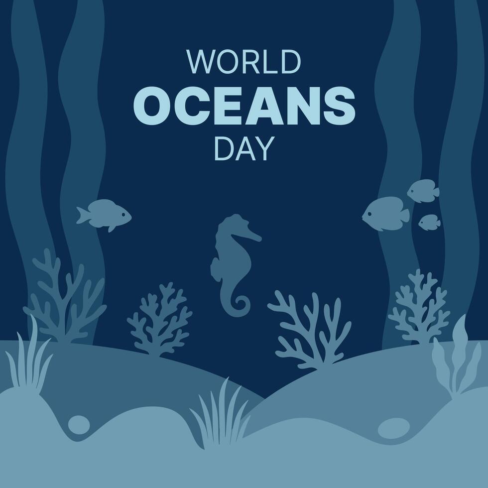 World Oceans Day vector