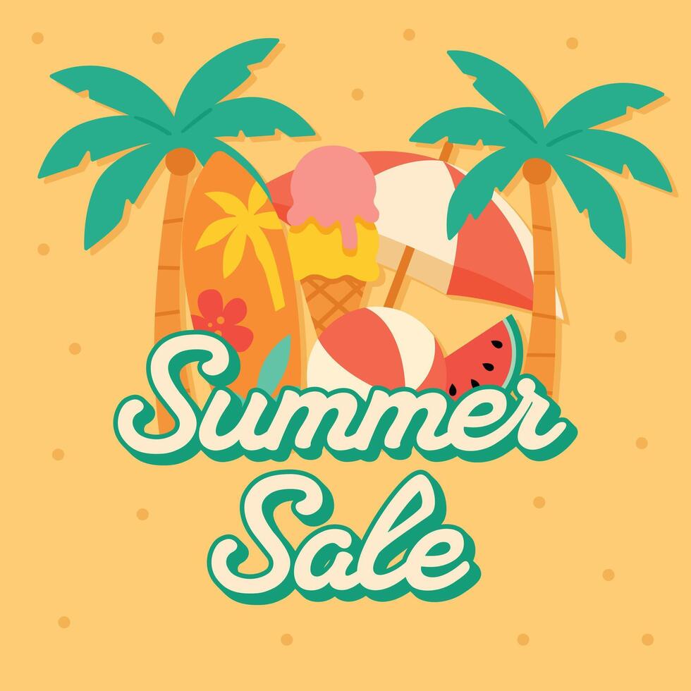 Summer Sale Tropical Design vector