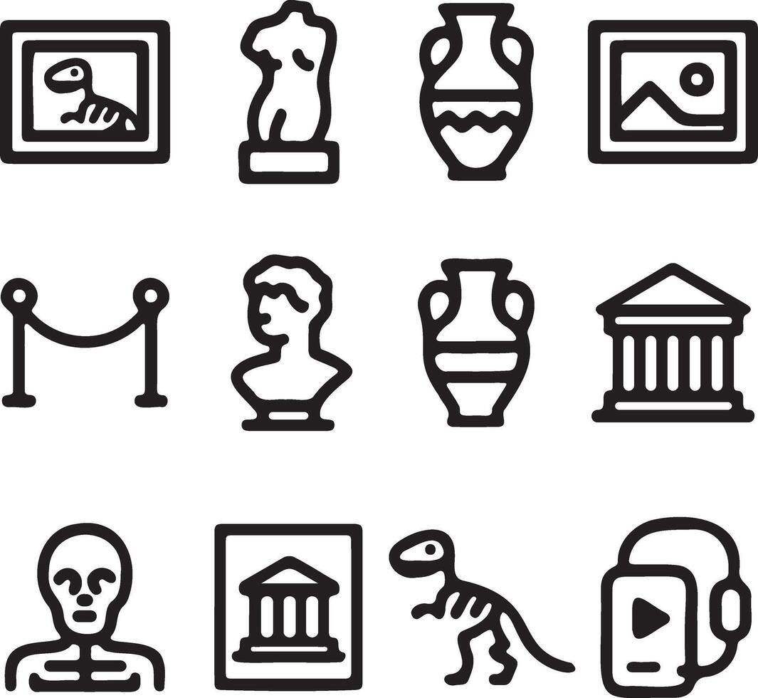 Museum and Culture Icon Set vector