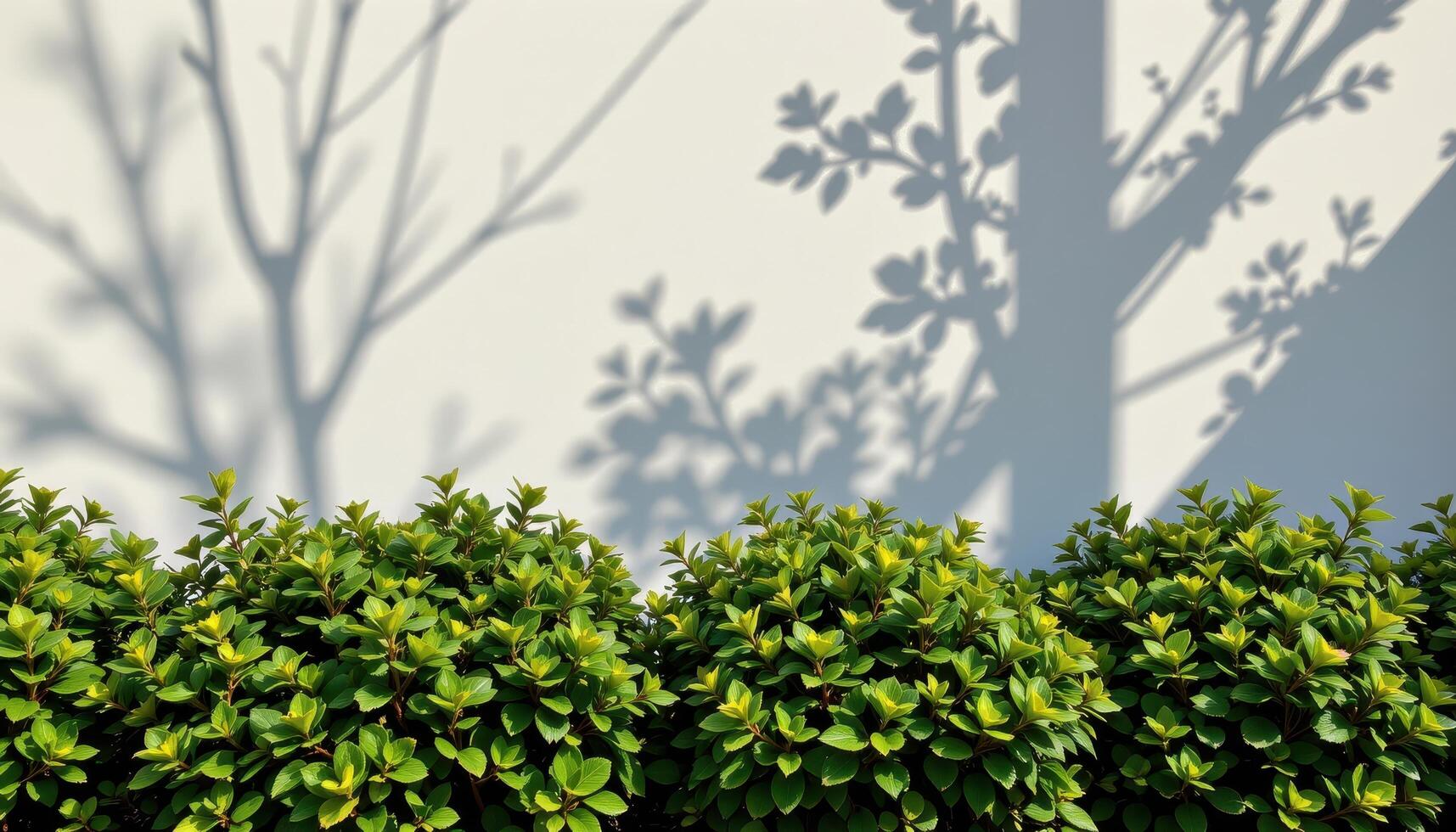 bushes with dark green leaves in shadow photo