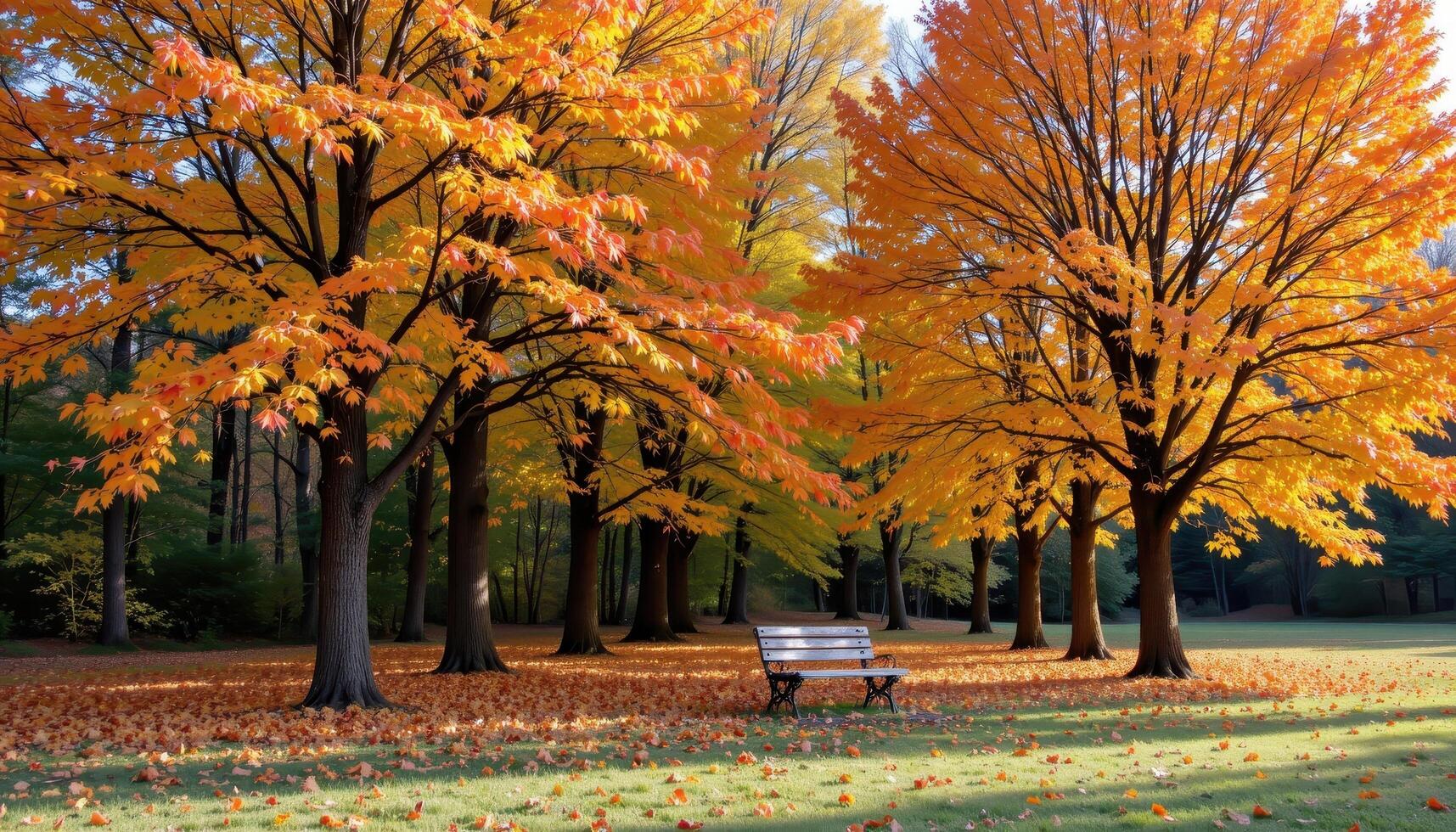 a quiet grove of maple trees in the falls photo