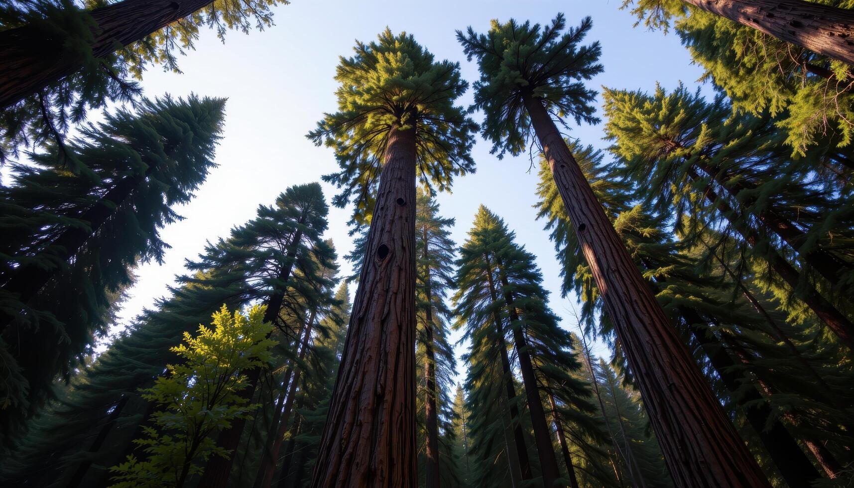 a tall forest of redwoods reaching to the skys photo