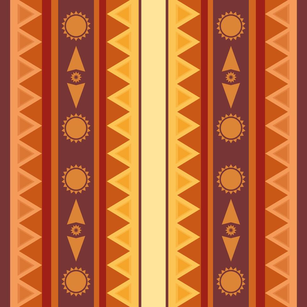 Geometric ethnic pattern with sun vector