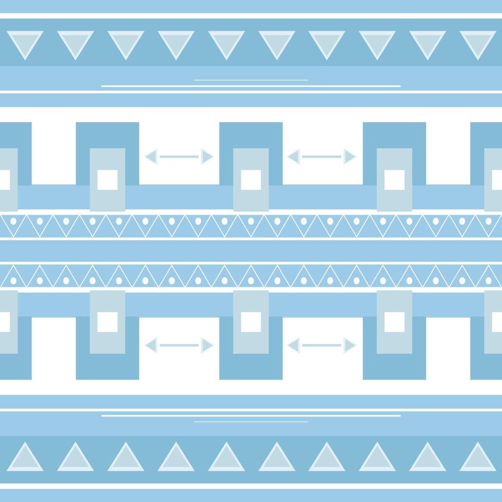 Seamless pattern in blue colors. Geometric ethno texture. Winter decoration vector
