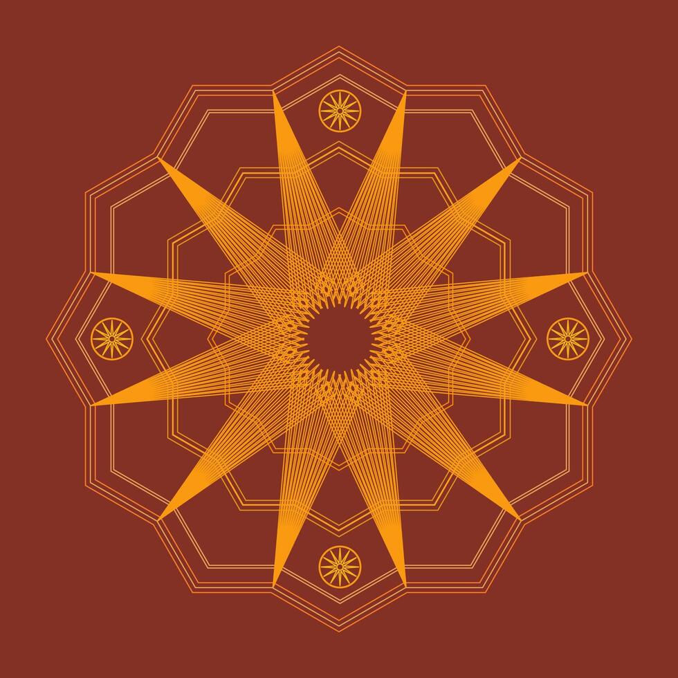 Mandala with rays vector