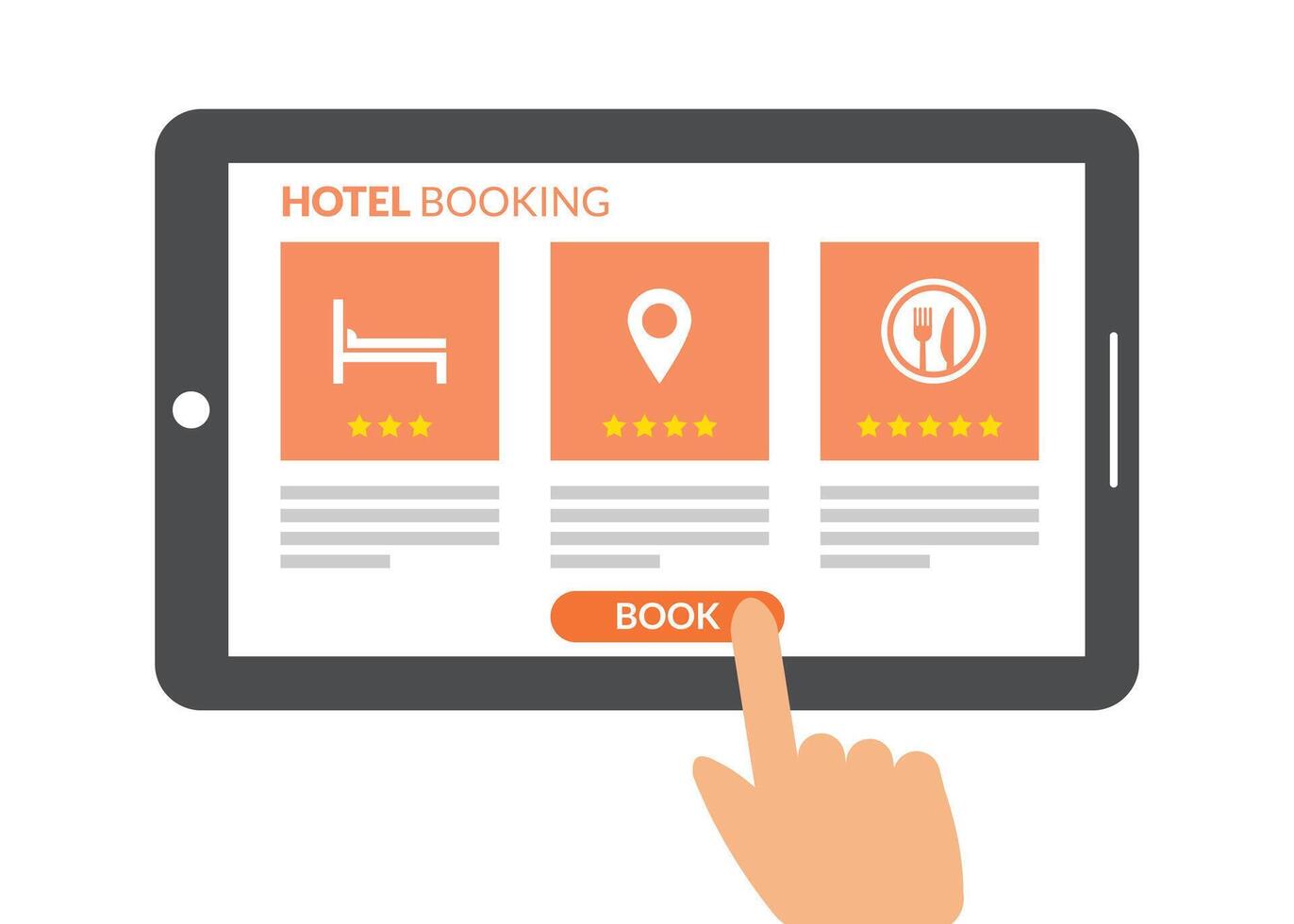 online hotel booking interface vector