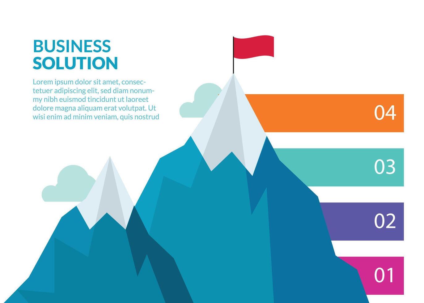 Business solution infographic with mountains vector