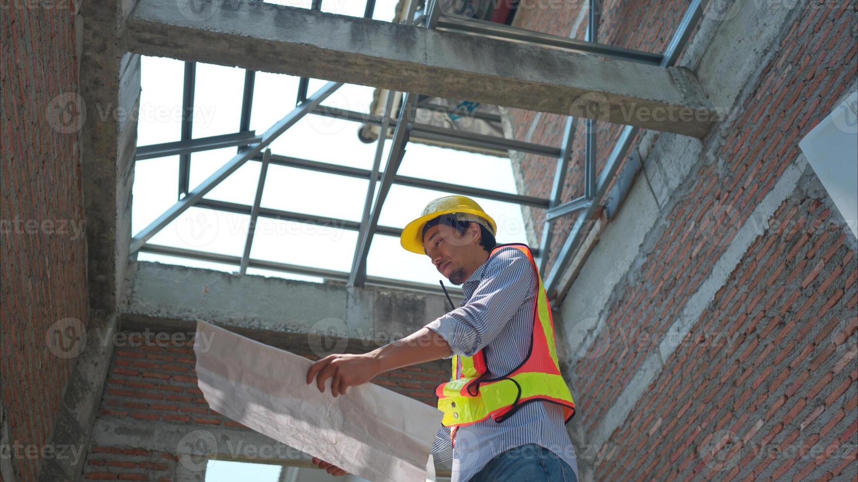 Portrait of engineers inspect and assess the residential home construction site's progress,267 photo