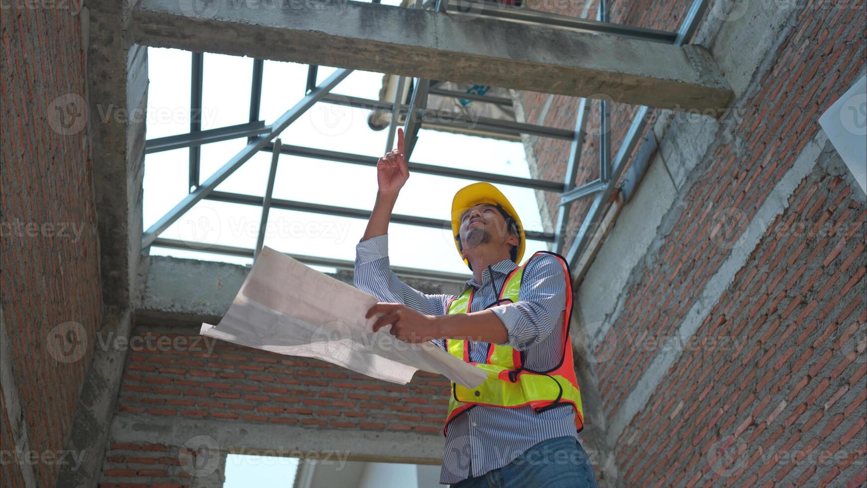 Portrait of engineers inspect and assess the residential home construction site's progress,261 photo