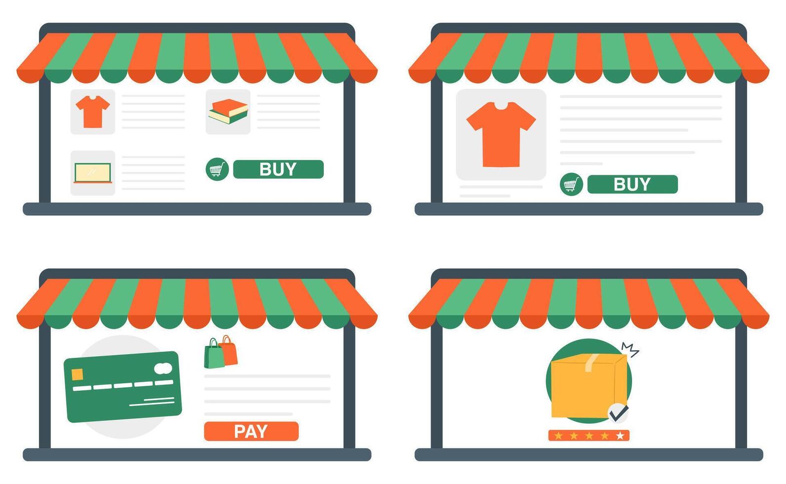 Online shopping interface illustration vector