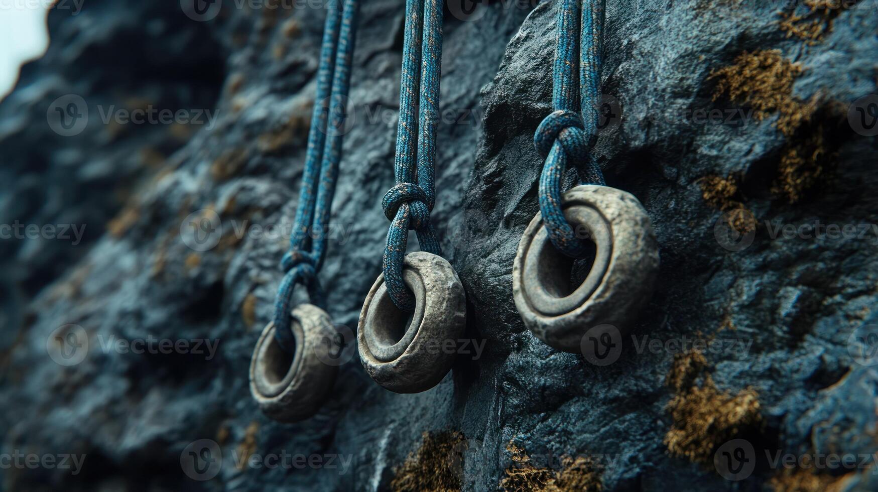 Close-up of climbing holds photo