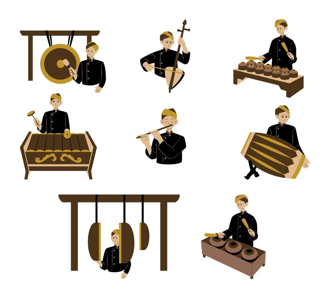 Musicians with traditional musical instruments vector