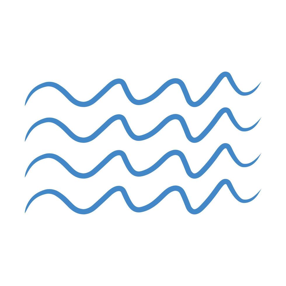 Ocean wave rolling design illustration pattern, simple stroke waving line. vector