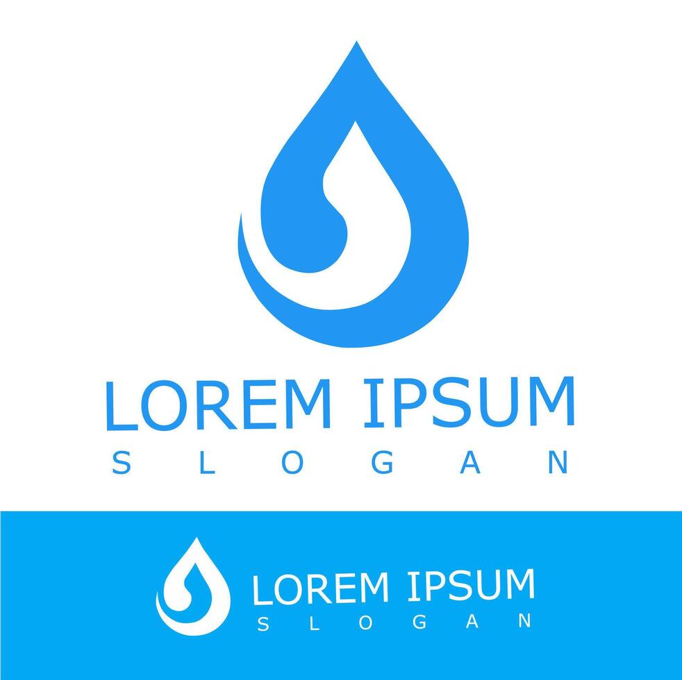 Clean and modern blue water drop logo symbolizing purity, hydration, and freshness Ideal for water brands, plumbing, environment vector