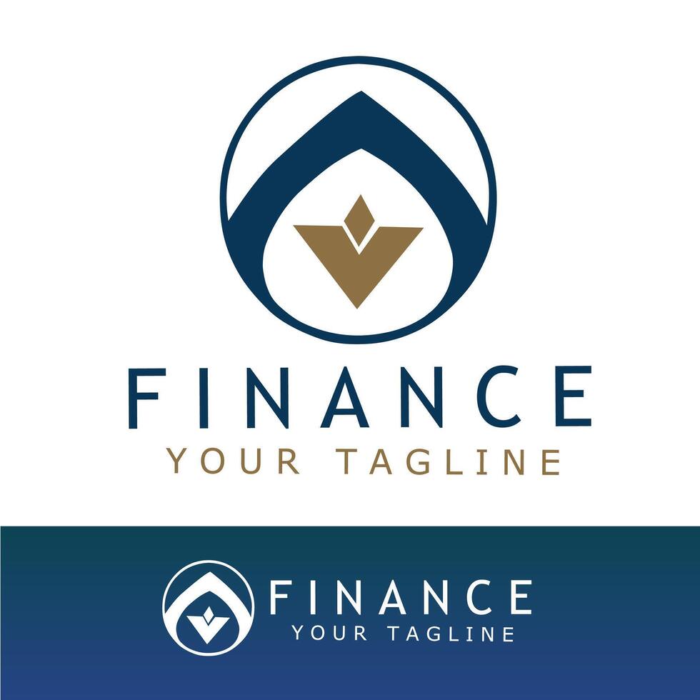 Elegant finance logo featuring a stylized upward arrow and diamond shape within a circle, symbolizing growth, value, and stability. Ideal for finance, investment, or corporate branding vector